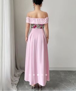 savana Off-Shoulder Floral Embroidered Dre