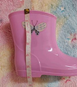 Pink Butterfly Rain Boots