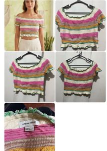 Ribbed Red Mock Neck Top