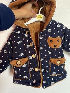 Adorable Crown Print Baby Jacket