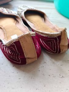 Embellished  Handwork Juttis - Set of 2 Pairs