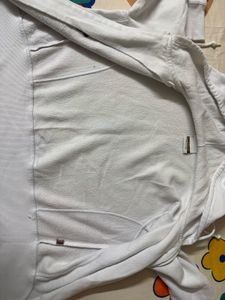 White Graphic Zip-Up Hoodie jacket
