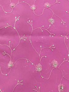 Beautiful Pink Embroidered Saree💕