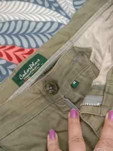 Men Trouser Jeans Size 36 Waist Color Olive Green