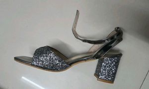 Sparkly Silver Strappy Heels (worn once)
