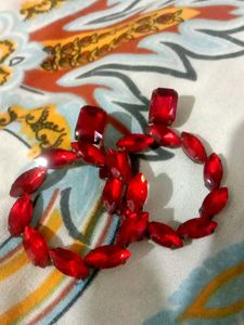 Sparkling Red Gemstone Earrings