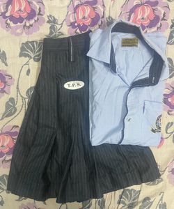 School Uniform Divider Skirt With Shirt Small Size