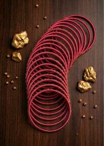 Set of 24 pink Silk Thread Bangles