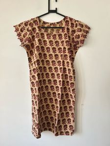 Ajrakh Handblock Natural Dye Print Casual Kurti
