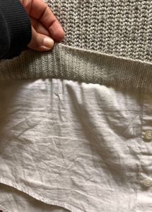 H&amp;M Gray Layered Look Sweater