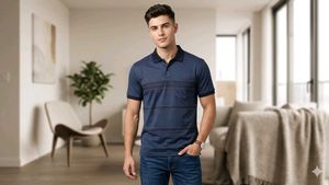 Men's Classic Blue Polo Shirt