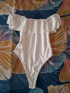 White Off-Shoulder Bodysuit