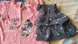 Cute Minnie Mouse Top & Skirt Set