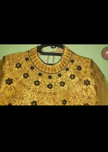 Gold  Anarkali Gown with dupatta and paijama