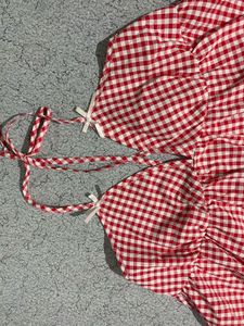 Red Gingham Halter Top