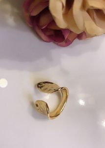 New Anti Tarnish Hammered Gold Tone Statement Ring