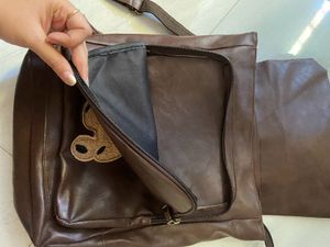 Pure Leather Imported Brown Backpack