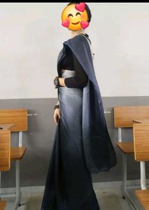 Elegant Grey Ombre Saree