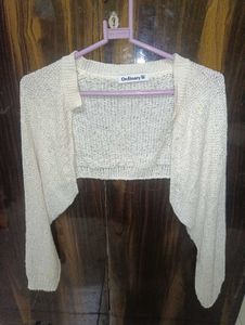 Cropped Knit Cardigan
