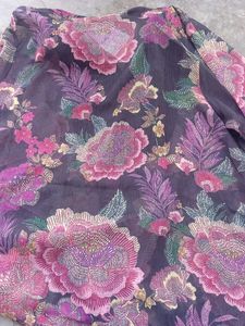 ithnic motifs print beads studded chiffon A line t