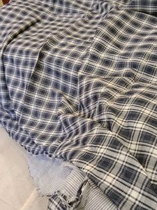cloth unstitched , blue check 🔵 100 per meter