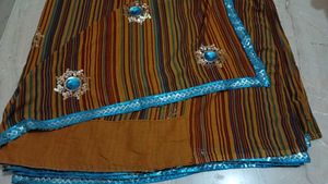 Perfect mix colour stripped saree