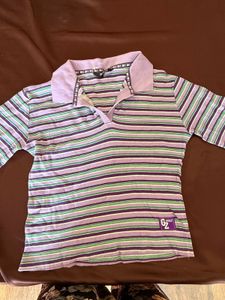 Striped Polo Top