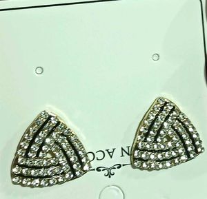 Sparkling Triangle Stud Earrings