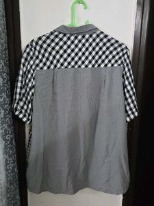 Stylish Asymmetrical Checkered Shirt size M