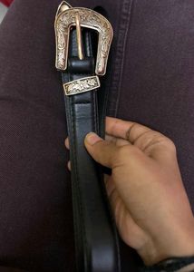 Ornate Western Style Black Belt