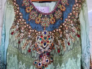 Seven East Aqua Green Embellished Kurta