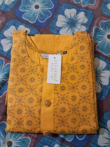 Elegant Mustard Printed Kurta