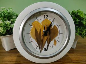 Handmade Aesthetic White Floral Clock