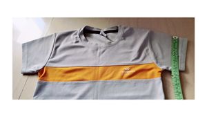 Men's grey &amp; Yellow Stripe T-Shirt