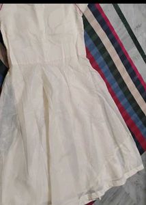 White  Embroidered Anarkali Kurti
