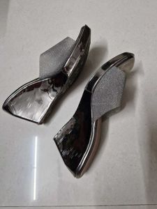 Sparkly Silver Wedge Heels