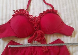 Red Skuarts Bikini Set with Cover up