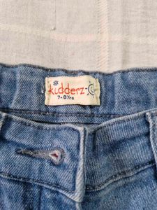 Girls Blue Denim Jeans with Stars