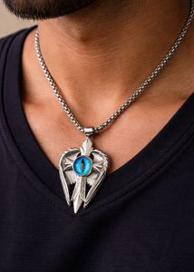 Men's Blue Evil Eye Pendant