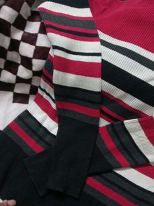Striped Turtleneck Sweater
