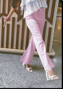 bell bottoms baby pink jeans
