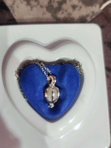 Blue Heart Pendant Necklace with Chain