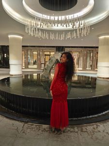 Sparkling Red Sequin Maxi Dress