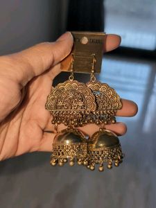 Golden Jhumka Earrings