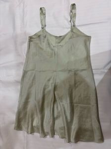 Satin Slip Dress with Bow Detail
