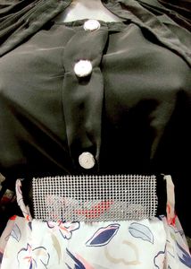 Chic Black Top with Detachable Cape sleeves