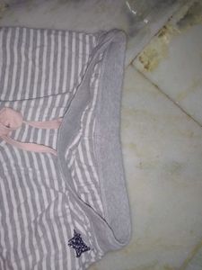 Gray Striped Dolphin Shorts