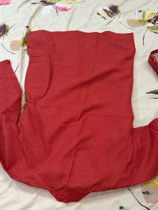 Red Embroidered Kurta