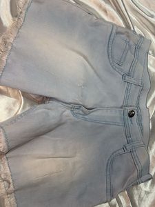 Frayed Hem Denim Shorts