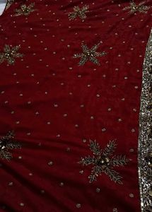 Beautiful dark red saree